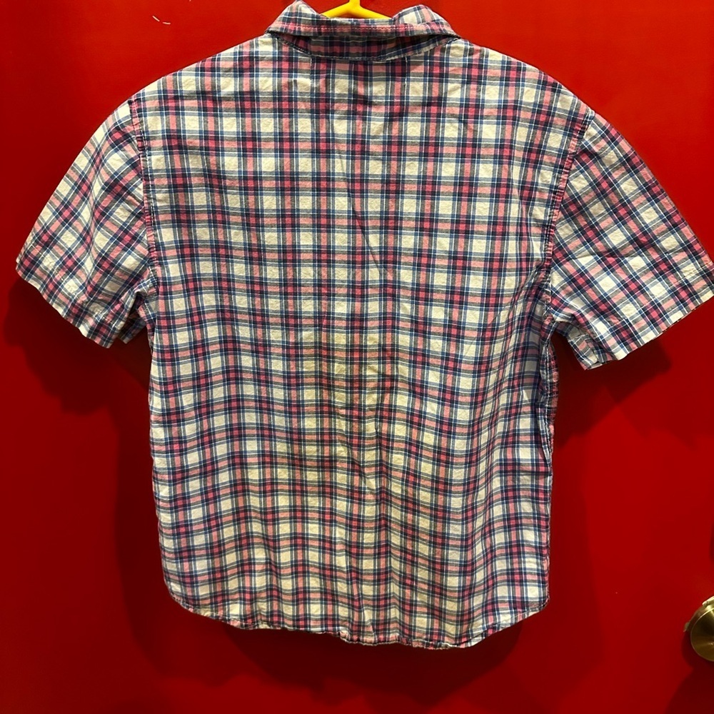 Old Navy Kids Plaid Button-Down Shirt - Red, Blue, White size 8 - Picture 2 of 5